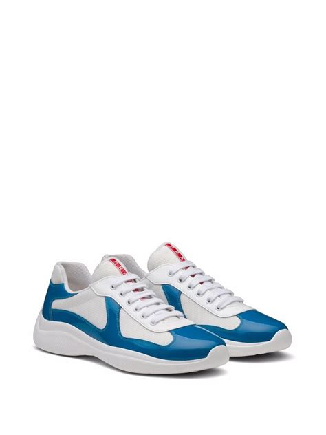 prada sneakers blue|blue and white prada shoes.